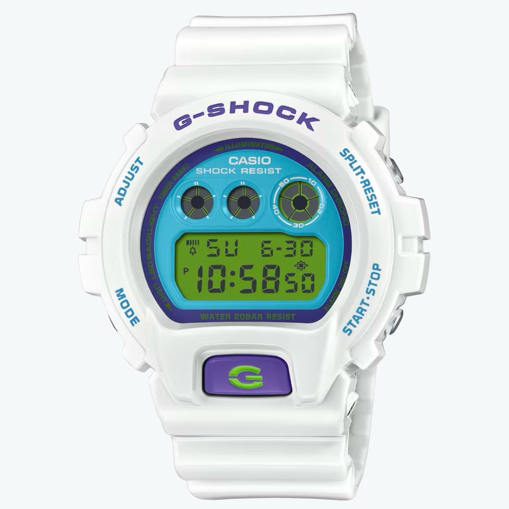 Casio G-Shock DW6900RCS-7 Digital Watch (White/Purple/Blue)